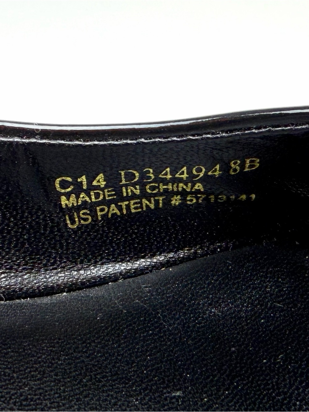 Cole Haan Nike Air Elly Black Patent Peep Toe Wedge Heel, EUC. - Picture 9 of 10